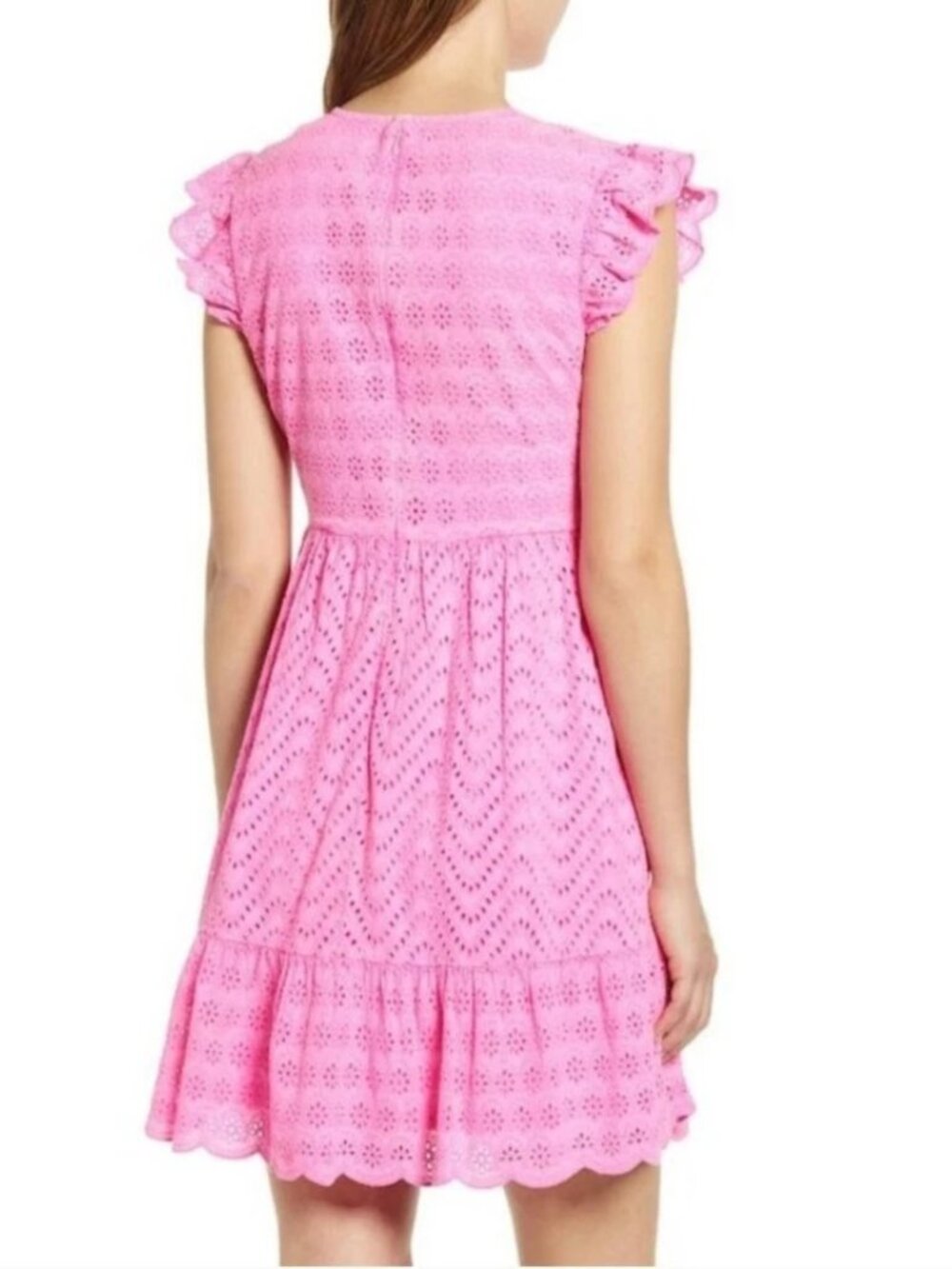 Vineyard Vines Allamanda Pink Wave Floral Eyelet Dress Size 12 - Picture 2 of 12